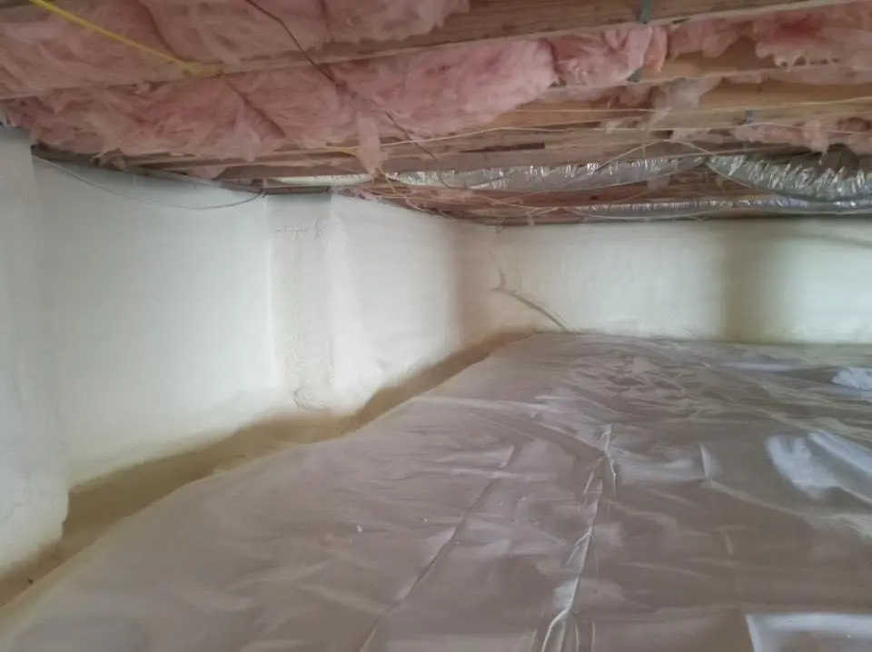 Crawl space encapsulation with closed-cell spray foam for Attic Insulation in South Bend